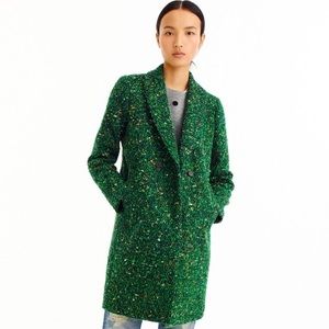 J. Crew Green Tweed Lady Coat